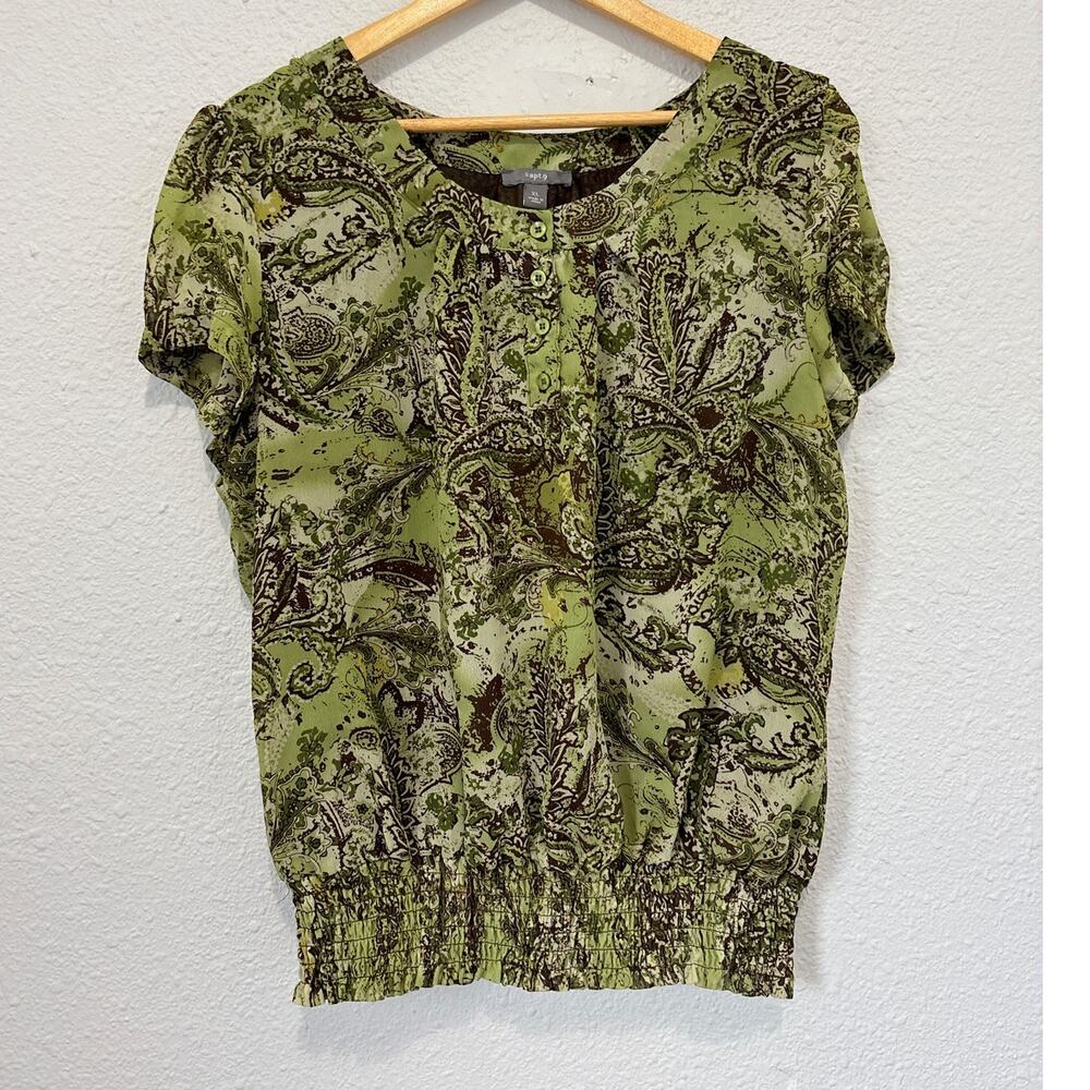 y2k paisley blouse cottage going out puff sleeve peasant boho granola euro